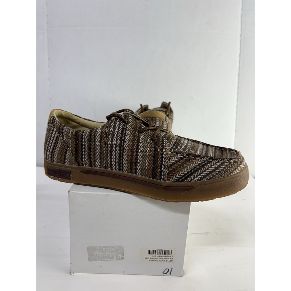 Sun + Stone Men's Brown Cushioned Nash Round Toe Lace-Up Sneakers Shoes Size 10M